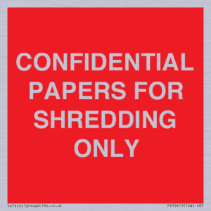 CONFIDENTIAL PAPERS FOR SHREDDING ONLY